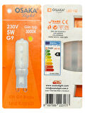 (4 Adet) Osaka Buzlu 5W Sarı Işık (3000K) G9 Duylu Led Kapsül Ampul