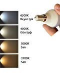(1 Adet) Osaka 7W (50W) Beyaz Işık E14 Duylu (İnce Duy) Led Mini Ampul