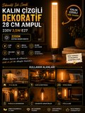 Osaka 3,5W 2200K Sarı Işık Dekoratif Kalın Çizgili 28 CM E27 Duylu Ampul