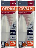 Osram 4,9W (40W) 2700K (Sarı Işık) E14 Duylu Dim Edilebilir Led Ampul (2 Adet)
