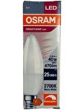 Osram 4,9W (40W) 2700K (Sarı Işık) E14 Duylu Dim Edilebilir Led Ampul (2 Adet)