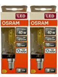 Osram 4W (40W) 6500K (Beyaz Işık) E14 Duylu Eski Tip Görünümlü Led Ampul (2 Adet)