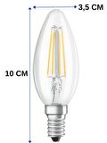 Osram 4W (40W) 6500K (Beyaz Işık) E14 Duylu Eski Tip Görünümlü Led Ampul (8 Adet)