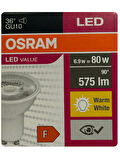 (10 Adet) Osram 6.9W (80W) 2700K (Sarı Işık) GU10 Duylu Led Spot Ampul