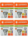 (4 Adet) Ledvance 4,5W (50W) 3000K (Sarı Işık) Dim Edilebilir GU10 Duylu Led Spot Ampul
