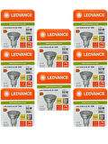 (8 Adet) Ledvance 4,5W (50W) 3000K (Sarı Işık) Dim Edilebilir GU10 Duylu Led Spot Ampul
