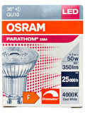 (1 Adet) Ledvance 4,5W (50W) 4000K (Gün Işığı) Dim Edilebilir GU10 Duylu Led Spot Ampul