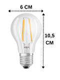 (1 Adet) Osram 6,5W (60W) 2700K (Sarı Işık) Dim Edilebilir E27 Duylu (Kalın Duy) Led Şeffaf Ampul