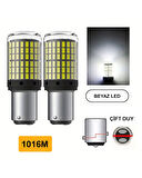 Oto 144LED Ampul 2'li Set, 1016M 12V Çift Duy Beyaz Işık, Fren, Park, Sinyal Ampulleri