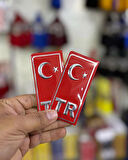 Tr Plaka Sticker 2'li - Türkiye Plaka Sticker - TR Logolu