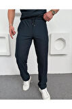 Erkek Fitilli Kumaş Regular Fit Ottoman Kalite Organik Pamuklu Polo Yaka Tshirt ve Eşofman Alt Takım