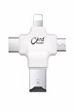 4 in 1 Type C Android iPhone iPad Lightning Micro USB TF Kart Okuyucu OTG
