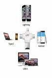 4 in 1 Type C Android iPhone iPad Lightning Micro USB TF Kart Okuyucu OTG