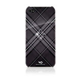 White Diamonds iPhone 4/4S Swarovski Grid Desenli Kılıf - Siyah (Outlet)
