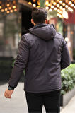 Outdoor Su,Soğuk,Rüzgar Geçirmez,Kapitone,Içi Kürklü,Elyaf Dolgulu,Softshell Erkek Montu