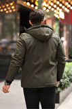 Outdoor Su,Soğuk,Rüzgar Geçirmez,Kapitone,Içi Kürklü,Elyaf Dolgulu,Softshell Erkek Montu