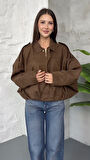 Prifaldi Premium Oversize Süet Bomber Ceket