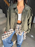 Prifaldi Premium Oversize Süet Bomber Ceket