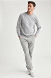 Bisiklet Yaka Şardonlu Regular Fit 2 İplik Sweatshirt