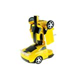 Oyuncak Süper Araba Transformers Robota Dönüşen Işıklı Sesli Sarı