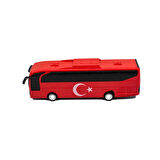 Oyuncak Otobüs Sürtmeli Kırmızı 22 Cm