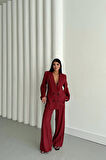 MODAL 4 DÜĞME ASTARSIZ CEKET - PANTOLON TAKIM - Bordo