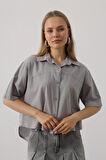 Yarım Kol Gömlek - Gri