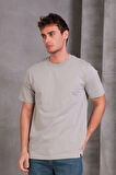 Erkek Relax Fit Bisiklet Yaka %100 Pamuk Rahat Kesim Basic Tişört