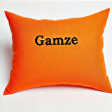 Favolli Kişiye Özel Nakışlı Home Daily Series Mandalina Rengi Kırlent Yastık Kılıfı