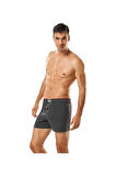 3`lü Erkek Penye Düğmeli Boxer - Karışık - L-3