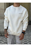 Oversize Les Baskılı 3 Iplik %100 Pamuk Sweatshirt
