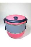 2 Katlı Sefer Tası Yemek Termosu (pembe Gri)