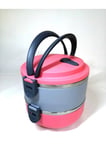2 Katlı Sefer Tası Yemek Termosu (pembe Gri)