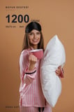 Biyeli Yastık 50x70 cm 1200 gr Boncuk Silikon Elyaf Dolgulu