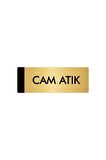Metal Yönlendirme Levhası, Departman Kapı Isimliği Cam Atık 5x20 Cm Altın Renk