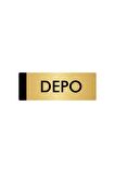 Metal Yönlendirme Levhası, Departman Kapı Isimliği Depo 5x20 Cm Altın Renk