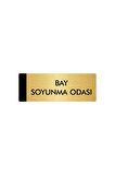 Metal Yönlendirme Levhası, Departman Kapı Isimliği Bay Soyunma Odası 5x20 Cm Altın Renk