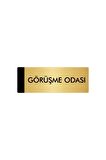 Metal Yönlendirme Levhası, Departman Kapı Isimliği Görüşme Odası 7X20 Cm Altın Renk