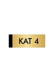 Metal Yönlendirme Levhası, Departman Kapı Isimliği Kat 4 5x20 Cm Altın Renk