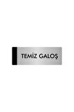 Metal Yönlendirme Levhası, Departman Kapı Isimliği Temiz Galoş 5x20 Cm Gümüş Renk