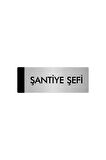 Metal Yönlendirme Levhası, Departman Kapı Isimliği Şantiye Şefi 10X20 Cm Gümüş Renk