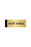 Metal Yönlendirme Levhası, Departman Kapı Isimliği Kayıt Kabul 5x20 Cm Altın Renk