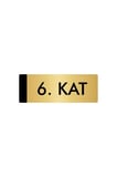 Metal Yönlendirme Levhası, Departman Kapı Isimliği 6. Kat 5x20 Cm Altın Renk