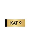 Metal Yönlendirme Levhası, Departman Kapı Isimliği Kat 9 7X20 Cm Altın Renk