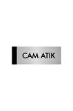 Metal Yönlendirme Levhası, Departman Kapı Isimliği Cam Atık 5x20 Cm Gümüş Renk