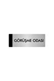 Metal Yönlendirme Levhası, Departman Kapı Isimliği Görüşme Odası 5x20 Cm Gümüş Renk
