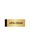 Metal Yönlendirme Levhası, Departman Kapı Isimliği Usta Odası 5x20 Cm Altın Renk