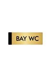 Metal Yönlendirme Levhası, Departman Kapı Isimliği Bay Wc 5x20 Cm Altın Renk