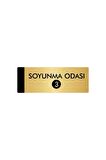 Metal Yönlendirme Levhası, Departman Kapı Isimliği Soyunma Odası(3) 5x20 Cm Altın Renk