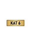Metal Yönlendirme Levhası, Departman Kapı Isimliği Kat 6 5x20 Cm Altın Renk